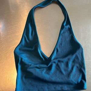 Size M Shein Green/Blue Halter crop tank top